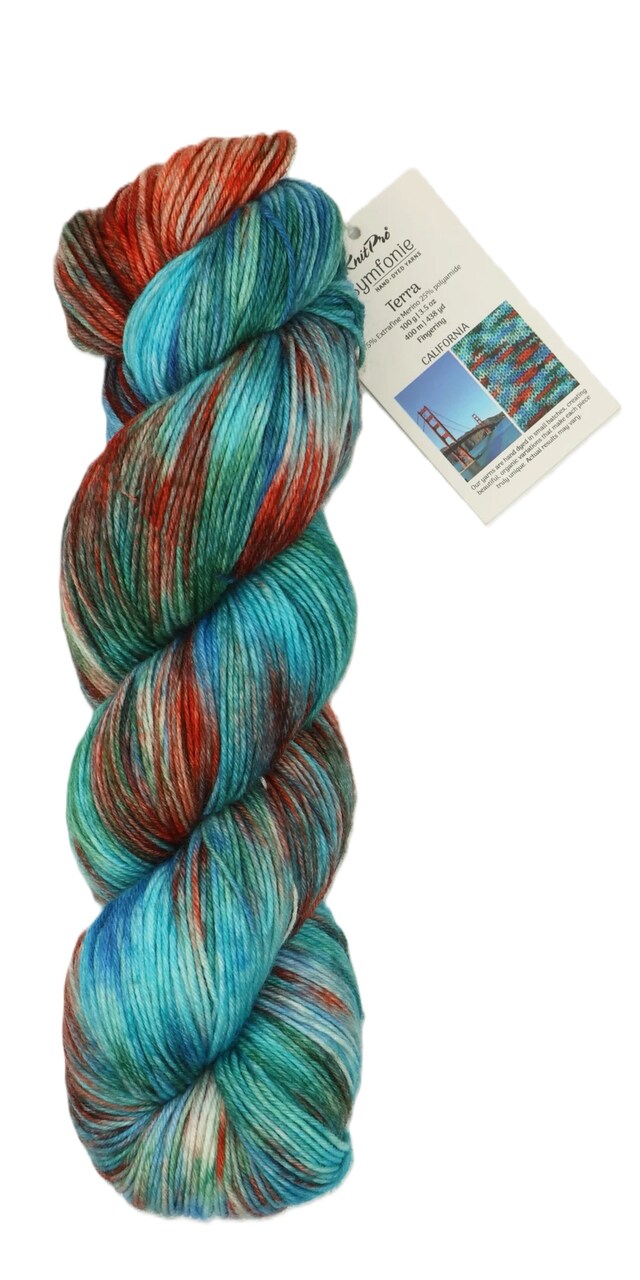 KnitPro Symfonie Premium Hand Dyed Merino Wool & Polyamide Sock Yarn| Terra Variegated America The Beautiful